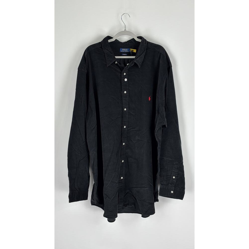Polo Ralph Lauren Classic Fit Button Up Corduroy Shirt Mens Size 4XLT Black New